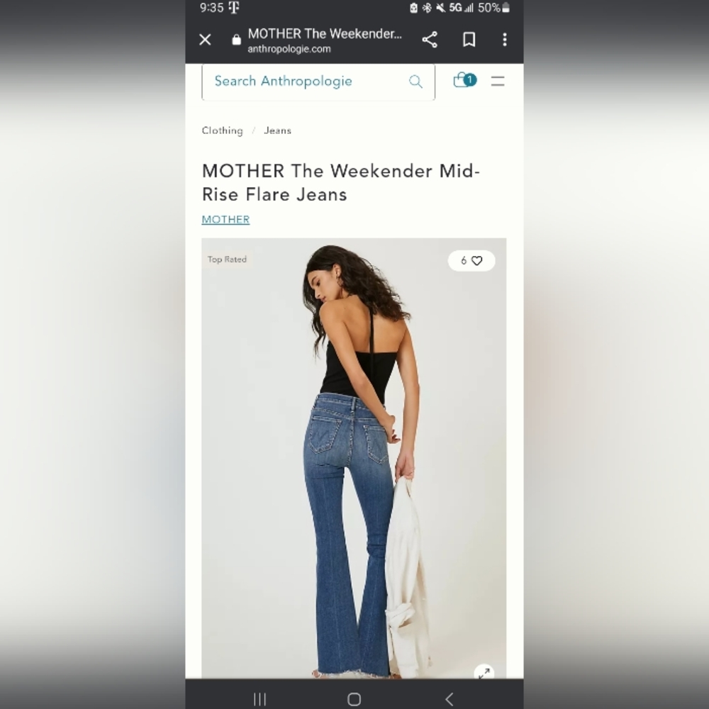 Mother The Weekender Fray Jeans Womens Walking on Coals Flare Raw Hem Sz 26